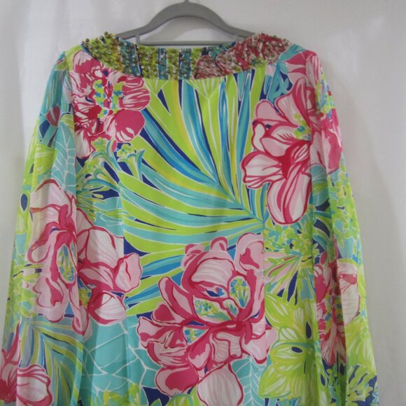 Lilly Pulitzer 4 Saemus Silk Beaded Tunic Dress RARE - Picture 7 of 8